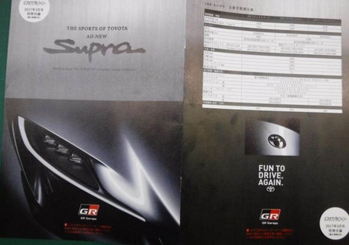 Photo Leak: Supra MK5 brochure popped up! (Unconfirmed)...